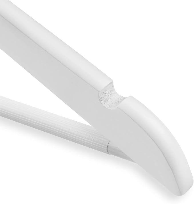 Casafield - 20 White Wooden Suit Hangers - Premium Lotus Wood with Notches & Chrome Swivel Hook for Dress Clothes, Coats, Jackets, Pants, Shirts, Skirts
