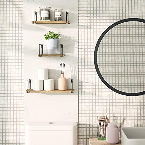 SRIWATANA Rustic Floating Shelves and 2 Tier Corner Shelves Bundle (Contains 2 Items)