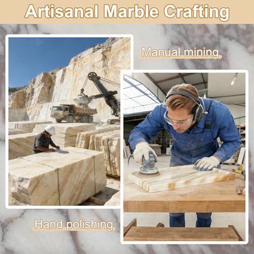100% Marble Vanity Tray for Bathroom Counter, Kitchen, Coffee 11.8"