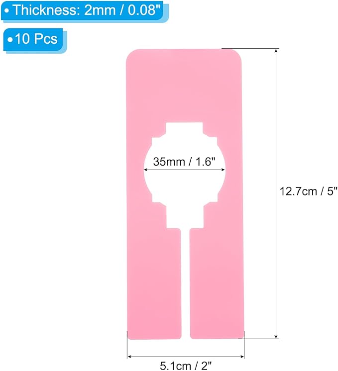 PATIKIL Clothes Dividers for Hanging Clothes, 10 Pack Rectangle Closet Clothing Rack Size Dividers Blank Labels Sorting Rectangular Separator for Closet, Pink