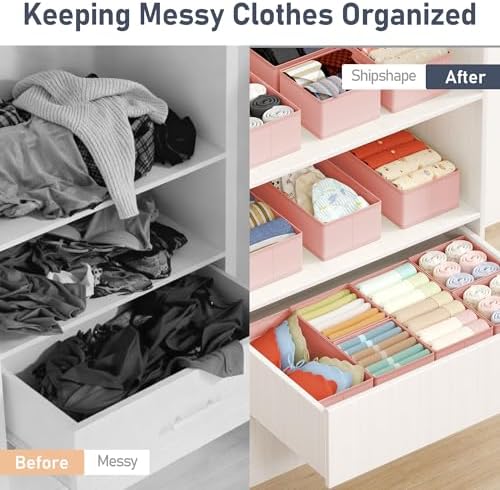 DIMJ Drawer Organizer Clothes Storage - 18 Pack Baby Dresser Organizer for Nursery, Foldable Drawer Dividers for Bedroom