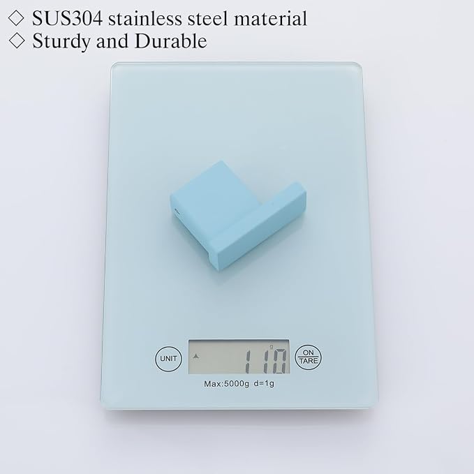 RANDOM Clear Sky Blue Towel Hooks for Bathrooms Square Shower Hooks Stainless Steel Wall Mount Coat Hook.96009-8CKB