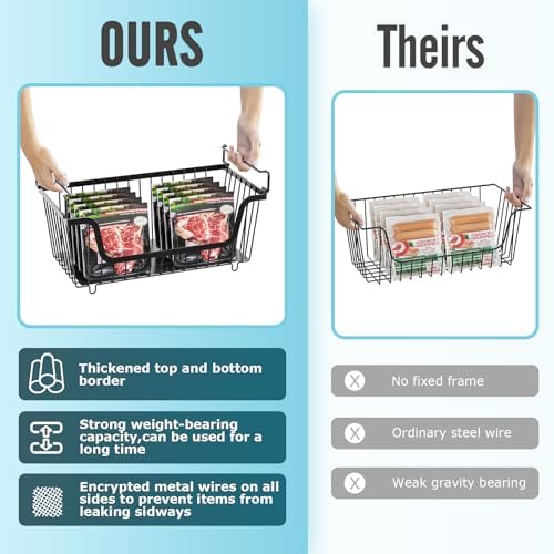 GAOKASE 6 Pcs Stackable Wire Baskets for Pantry Organizers and Storage,