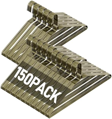 SPECILITE Wire Metal Clothes Hangers Bulk 150 Pack, Ultra Thin, Bronze