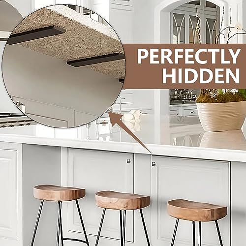 LCGP Countertop Support Brackets,3 Piece 12" Solid Heavy Duty Steel Concealed Kitchen Island Countertop Brackets for Gra
