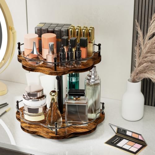 2 Tier Lazy Susan Organizer for Cabinet, Spice Rack Turntable