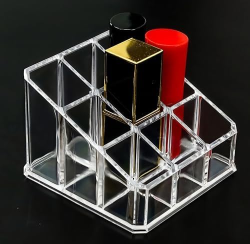 Sooyee 9 Spaces Acrylic Lipstick Case -Mini Lipstick Holder,Clear