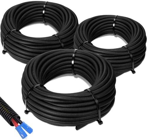 Sasylvia 1/4", 1/2", 3/8" X 25ft Split Wire Loom Tubing, Cord Protector