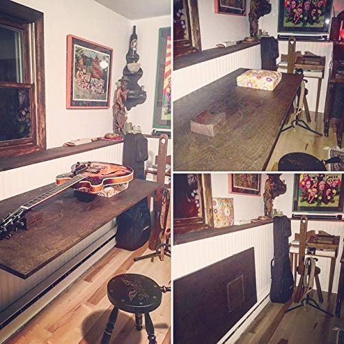 CLT 16" White Folding Shelf Brackets Max. Load 440 lb, Heavy Duty DIY Wall Mounted Shelf Bracket Space Saving for Table 