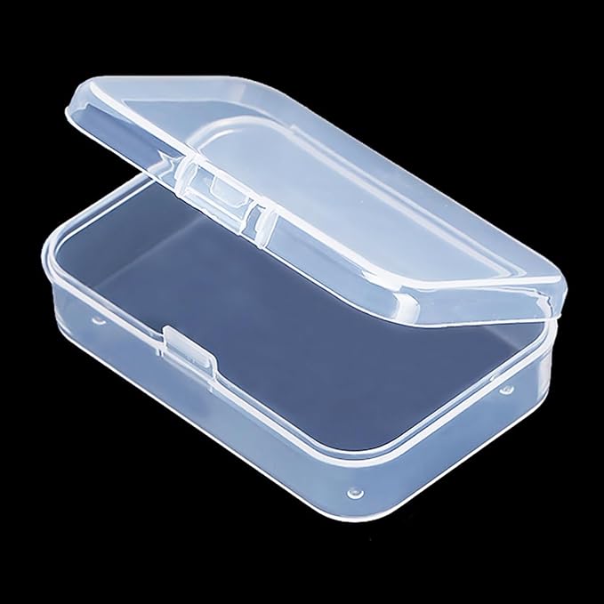 12Pack Rectangle Plastic Clear Storage Containers Box, 2.91x1.93x0.79 Inchs,Small Plastic Containers for Small Items, Jewelry, Earrings, Necklace, Rings, Cosmetics, Threads, Beads, Crafts etc.