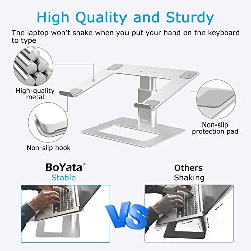 BoYata Laptop Stand, Height Adjustable Laptop Riser for 11-17" Laptops