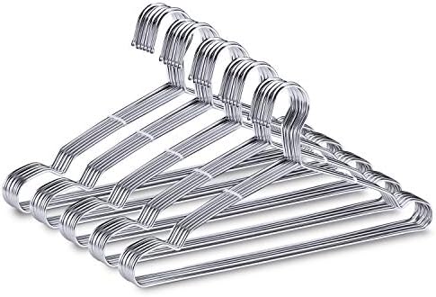 TIMMY 50 Pack Stainless Steel Wire Clothes Hangers, 16.5 in, Space-Saving