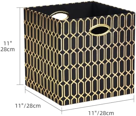 Posprica 11x11x11 Foldable Fabric Storage Cube Organizer Bins Cubby Baskets