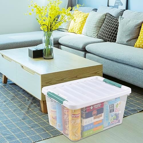 Quickquick 36 Quart Latch Clear Storage Tote, Plastic Storage Bin with Latching Lid, 6 Packs