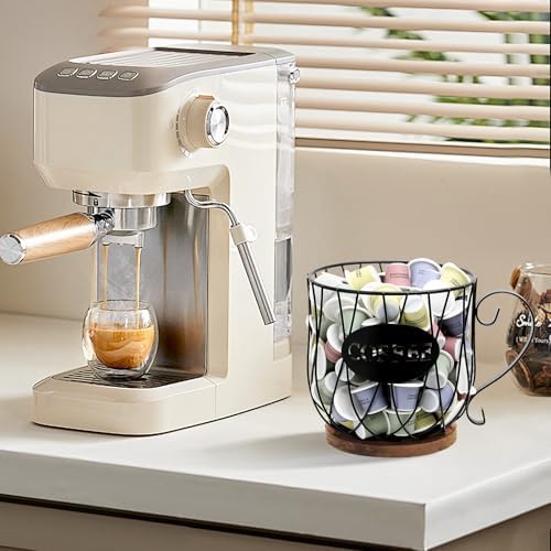 Rustic Metal K Cup Coffee Pod Holder, Large Wire Coffee Pod Basket
