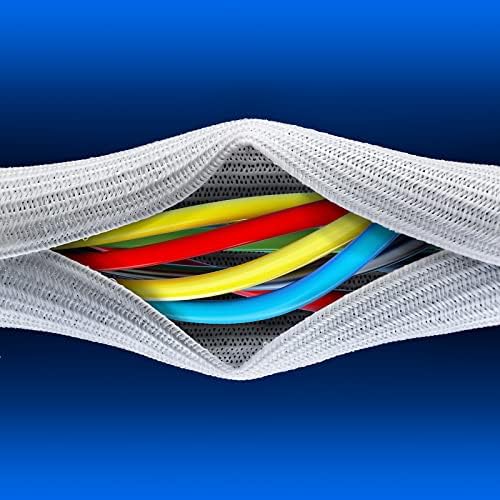 Maximm Cable Management Wire Loom 10ft 1 Inch White Split Cord Protector