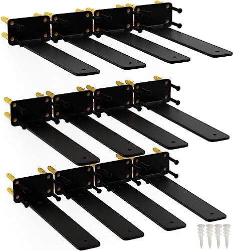10 Inch Shelf Brackets, 12 Pack Floating Shelf Bracket, 1/5" Thick
