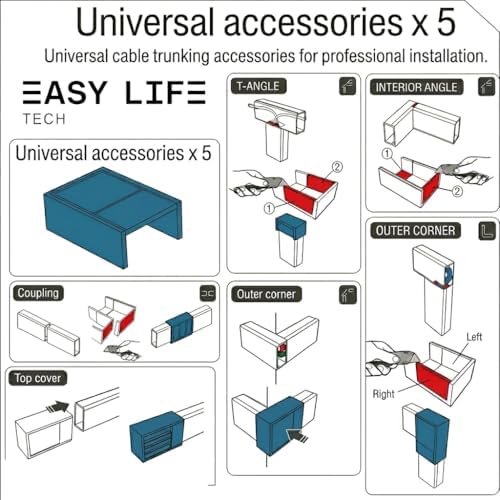 Easylife TV Wire Hider Wall Mounted 16 Feet Brown Cord Cover Kit for Wall Paintable Cable Raceway Adhesive Wire Conceale