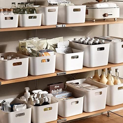 Set Of 2 Plastic Storage Bins,14.5x10.2x6.3 Versatile Kitchen Pantry Organization and Storage,for Plastic Storage Contai