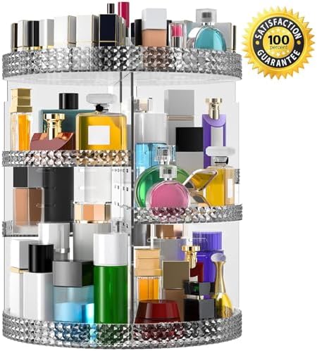 Rotating Makeup Organizer Countertop, Acrylic Makeup Storage Organizer Round, Large Cosmetic Organizer 7 Layers Large Ca