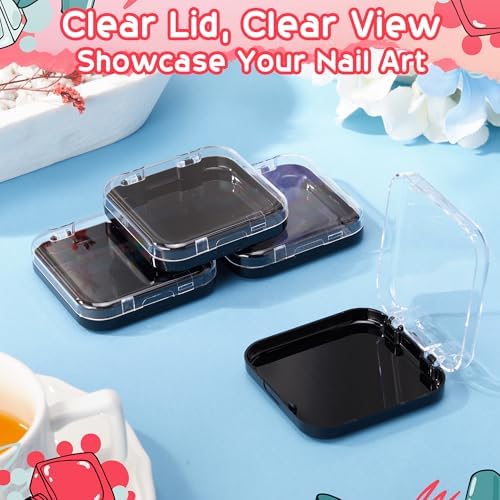 AceOrbit 24 Pcs Press on Nail Box Packaging, Black Acrylic Case