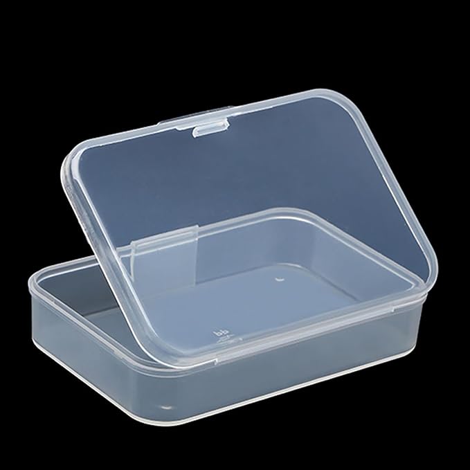 12Pcs Rectangular Mini Plastic Storage Containers (3.46 x 2.28 x 0.79 inch), Small Plastic Clear Beads Storage Containers Box for Beads, Small Items etc