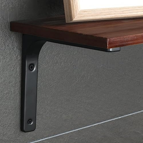 SAYAYO Wall Shelf Bracket Black, 4 Inch Heavy Duty L Bracket for Wood