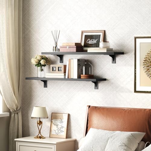 HOOBRO Floating Shelves for Wall, 23.6" Wall Mounted Shelves Set of 2