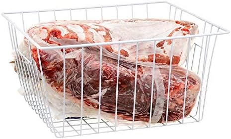 4 Pack Wire Storage Baskets for Organizing, Freezer Organizer Bins, Pantry Organization Bins Cabinets - Metal Basket Kit