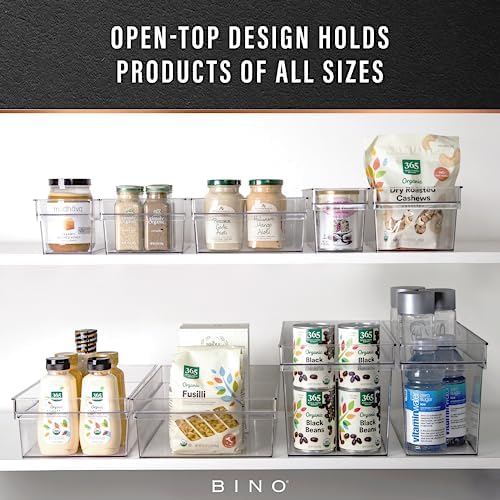BINO | Plastic Storage Bins, Small | THE HANDLER COLLECTION | Multipurpose Organizer Bins | Kitchen Pantry Organizers an