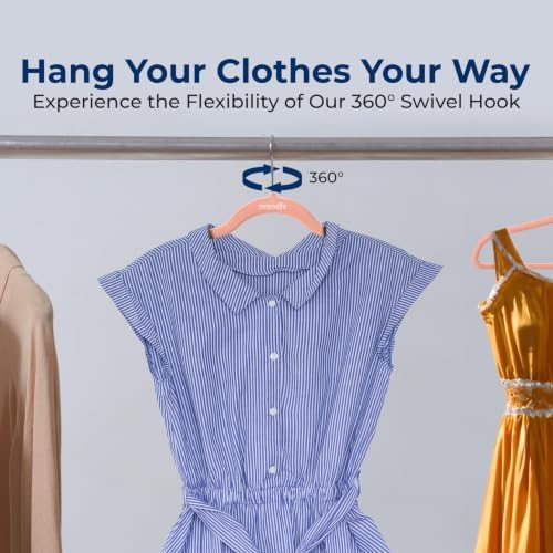 SereneLife 150 Pack Velvet Hangers - Space Saving, Slim Suit Clothes Hanger Set with 360 Degree Swivel, Can Hold Up to 10 Lbs, for Coats, Jackets, Pants & Dress (Pink)