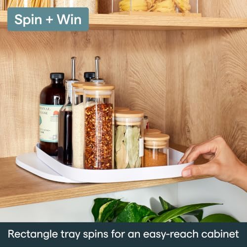 YouCopia MagicTrack Rectangle Turntable, Lazy Susan Max Cabinet Organizer