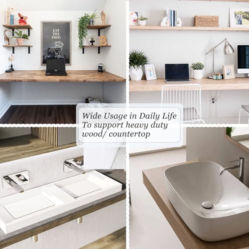 Free Hanging Countertop Support Bracket 18" Lx2.5 W 2 Pack Hidden Floating Wall Bracket 3/8" Thick Heavy Duty Shelf Brac