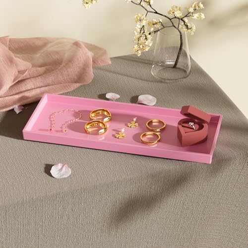 Vanity and Bathroom Tray, 15" ABS Countertop Organizer,Waterproof Vanity Tray for Toilet Tank,Perfume,Soap,Keys,Bathroom