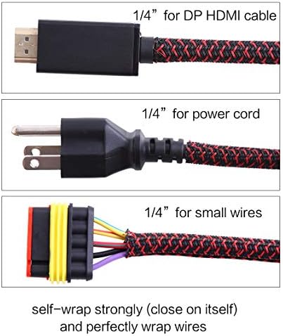 Alex Tech 10ft - 1/4 inch Cord Protector Wire Loom Tubing Cable Sleeve Split Sleeving For USB Cable Power Cord Audio Vid