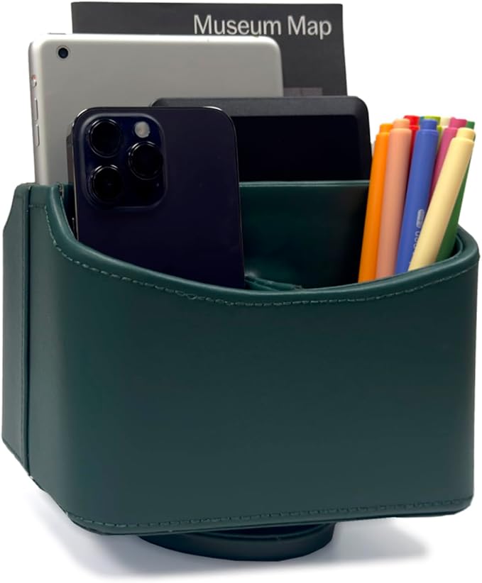 UnionBasic Rotating Desk Organizer, 360 Desk Spinning Caddy, Desktop TV Guide/Mail/Media/Remote Controller Holder Organizer,Green