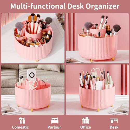 fanado 360° Rotate Makeup Brush Holder Organizer, Makeup Organizers Countertop, Makeup organization and Skincare Storage