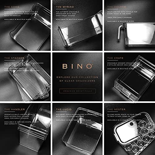 BINO | Stackable Storage Bins, X-Large - 8 Pack | THE STACKER COLLECTION | Clear Plastic Storage Bins | Organization Con