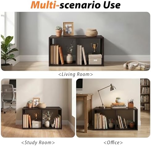 WannabeMyself【Easy Assembly】 2 Cube Storage Organizer with Anti-Tipping Kits,Reversible Open Back Book Shelf, Bookcase f