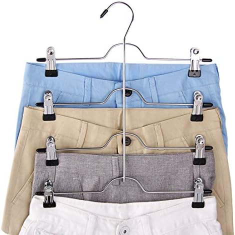 Tosnail 4 Pack 4 Tier Skirt Pants Clothes Hanger with Non Slip Clips, Space Saving Closet Organizer for Trouser, Slack, Jeans, Towels