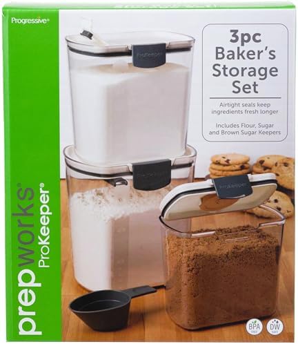ProKeeper 3 Piece Baker's Storage Set, Airtight Sealed Storage Containers