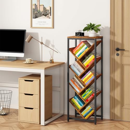 IBUYKE 9 Tier Tree Bookshelf with Top Shelf,Brown TBC002H