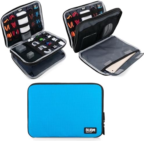 BUBM Double Layer Electronics Organizer, Travel Gadget Bag for Cables, Memory Cards, Flash Hard Drive and More, Fit for 