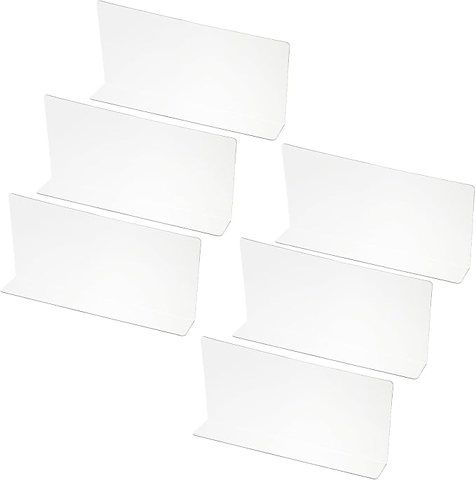 PATIKIL 6 Pack Shelf Dividers for Closet Organization, 9.8x1.57x4.7 Acrylic Closets Separator Kitchen Cabinet Shelves Under Bed Blocker for Bedroom Kitchen Office, Clear