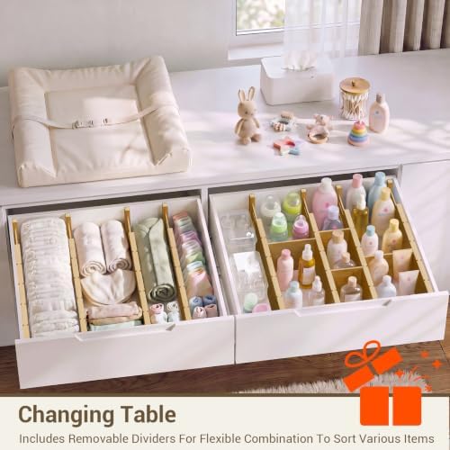 Deep Drawer Dividers For Clothes,Expandable Drawer Organizer (4, Long)