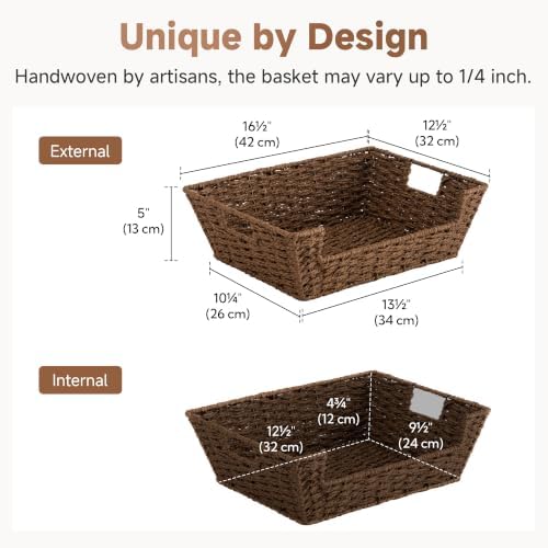 StorageWorks Woven Baskets for Organizing, Large Wicker Storage Basket
