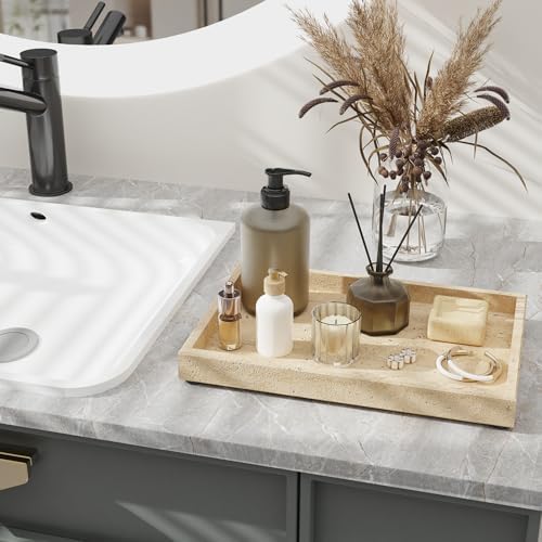 Marble Tray Bathroom, Pure Natural, 11.8x7.9x1.2 in, Travertine