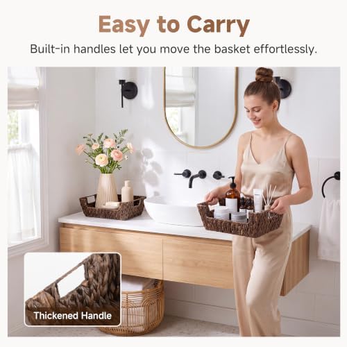 StorageWorks Pantry Baskets for Organizing, Hyacinth Wicker Storage Baskets