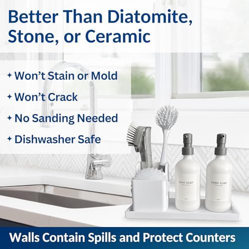 Spacewiser Silicone Countertop & Vanity Tray – 11.7” Bathroom Counter Tray