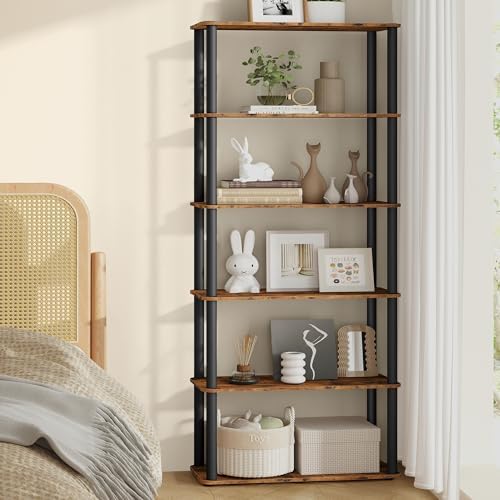 VASAGLE 6-Tier Shelf, Storage Shelves, Bookcase with Shelves, Living Room